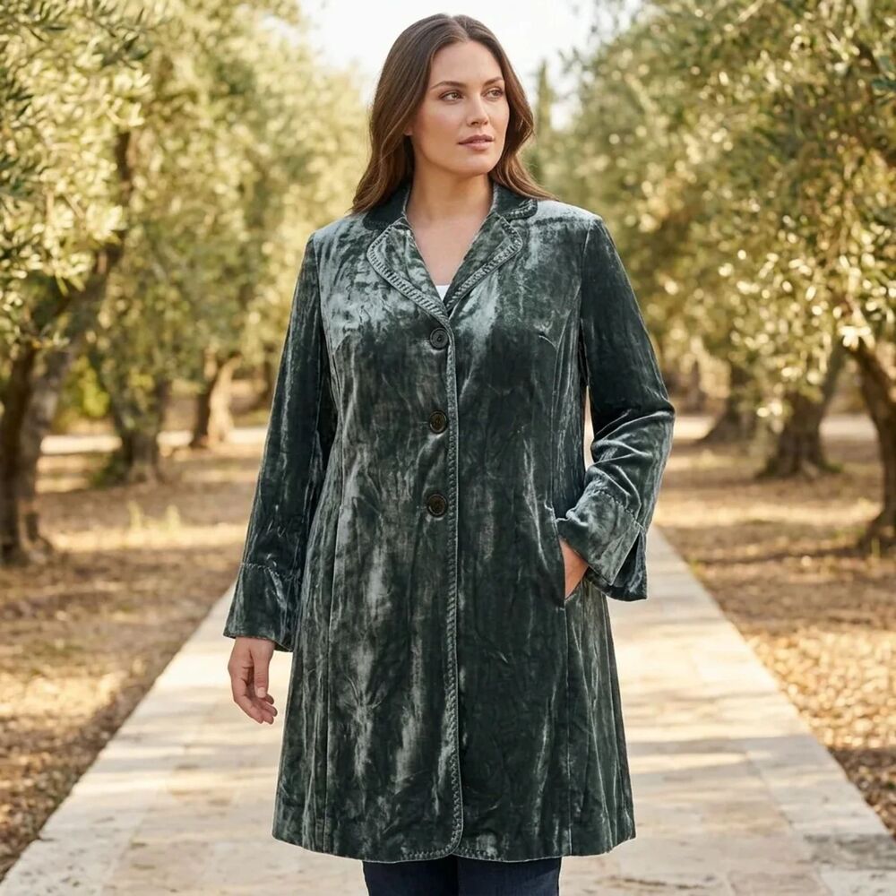 Coldwater Creek dark teal / slate green Shell: 80% Rayon, 20% Silk; | Sz 16